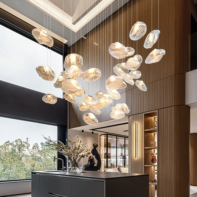 Modern Large Glass Chandelier/220v LED Pendant Light for Hotel Lobby/Designers Style for Living Room Staircase