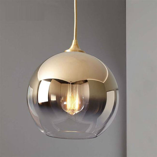 Round Glass Ball Pendant Light/220v Gold Chandelier for Home&Hotel/Handmade Nordic Style for Restaurant