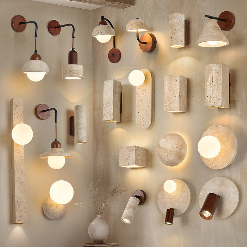 Modern Home Decor Wall Lamp/220v LED Wall Lamp for Hotel Bedroom/Natural Travertine Wall Lamp/Wabi Sabi Style for Restaurant