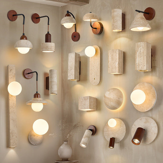 Modern Home Decor Wall Lamp/220v LED Wall Lamp for Hotel Bedroom/Natural Travertine Wall Lamp/Wabi Sabi Style for Restaurant