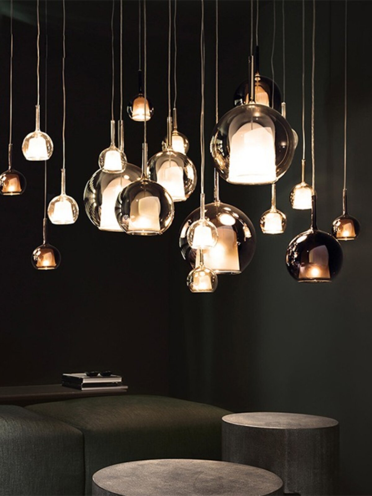 modern glass chandelier/220v LED pendant light for hotel&home