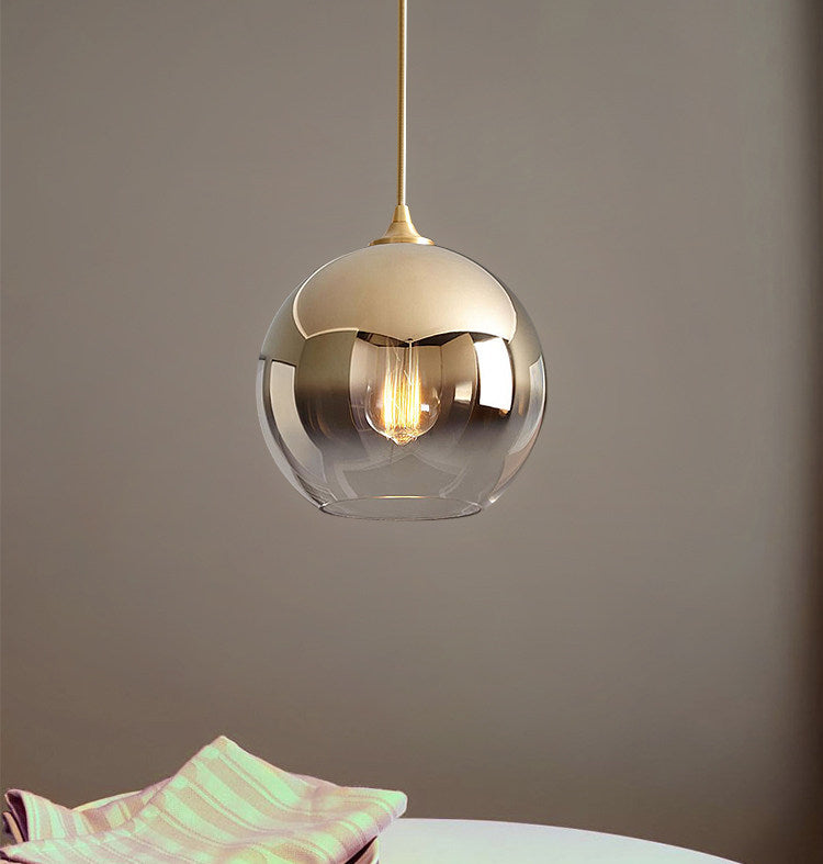 Round Glass Ball Pendant Light/220v Gold Chandelier for Home&Hotel/Handmade Nordic Style for Restaurant